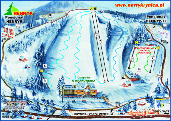 Ośrodek Narciarski Henryk Ski w Krynicy - trasy
