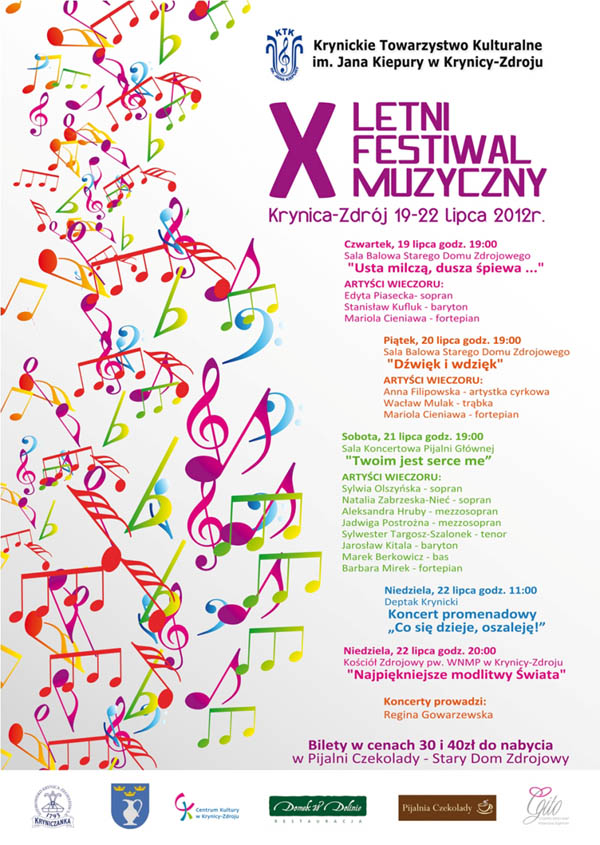 X Letni Festiwal Muzyczny w Krynicy - plakat