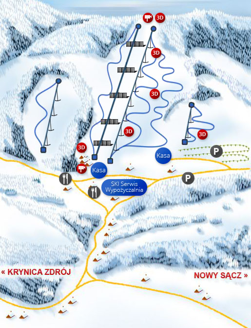 trasy narciarskie na Słotwinach w Krynicy