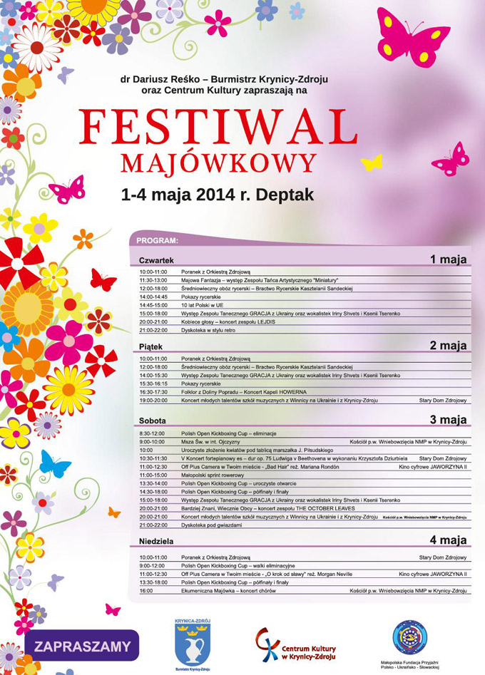 Festiwal Majówkowy w Krynicy-Zdrój - plakat