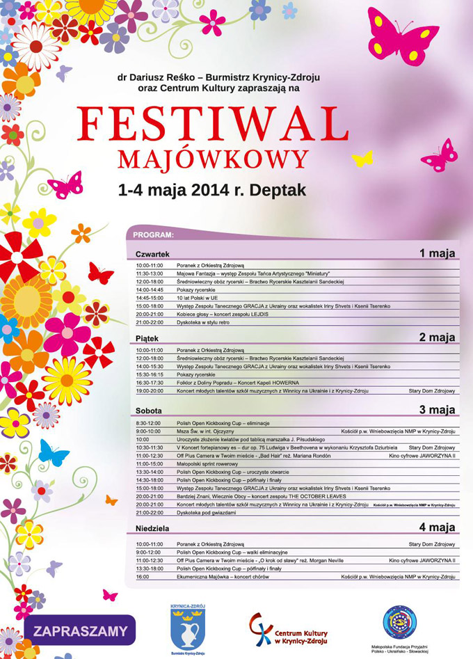 Festiwal Majówkowy w Krynicy-Zdrój - plakat