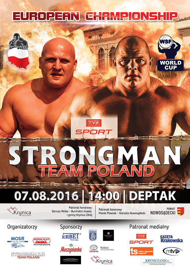 Zawody Strongman 2016 Krynica-Zdrój - plakat