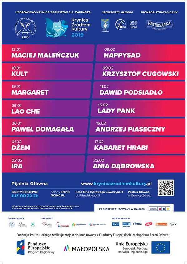 Krynica Źródłem Kultury zima 2019 - plakat