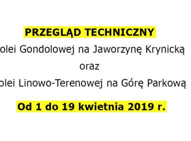 pzregląd techniczny kolei w Krynicy - od 01 do 19 kwietnia 2019